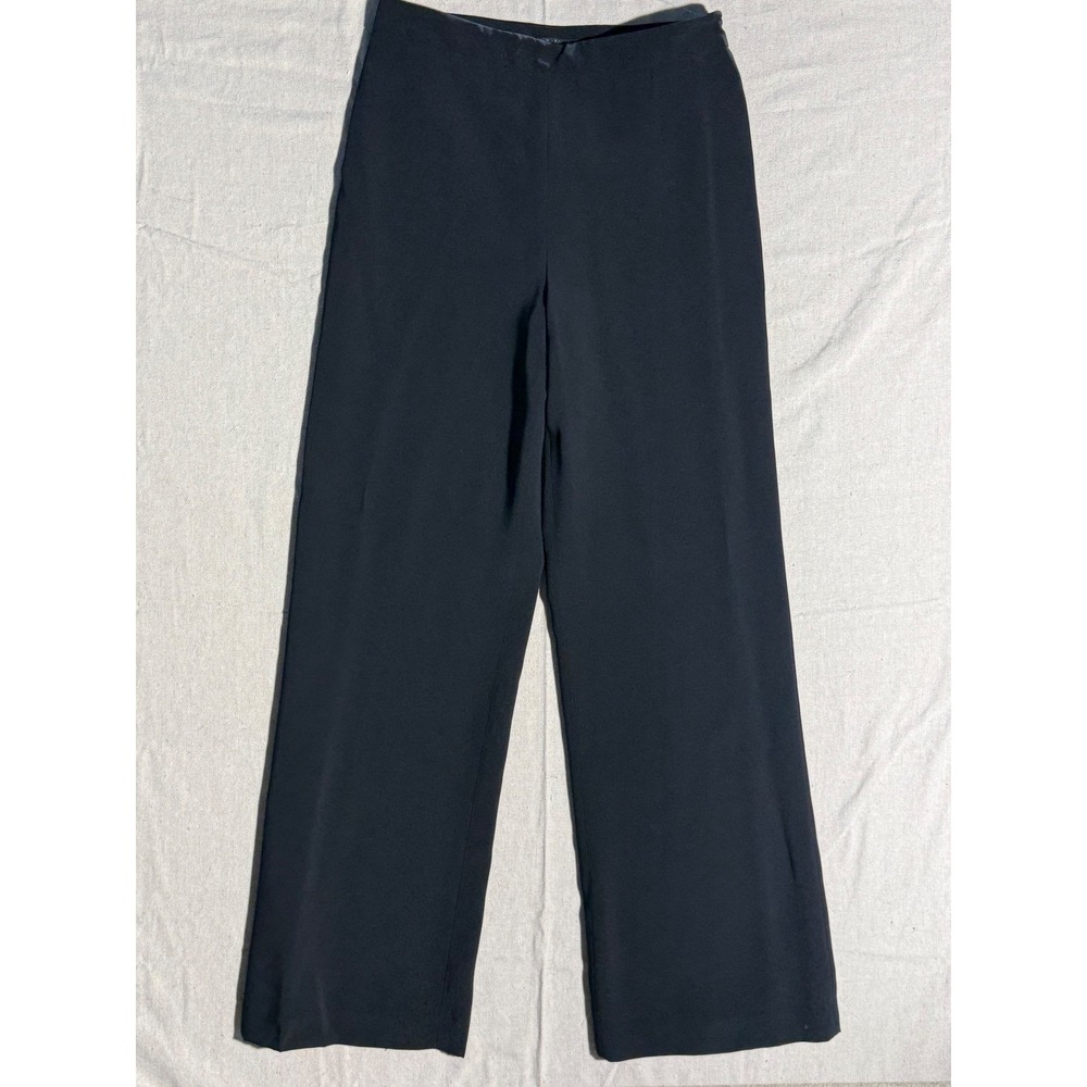 S. Nemeroff Womens Wide Leg Dress Pants Black Side Zip Made in USA Size 10